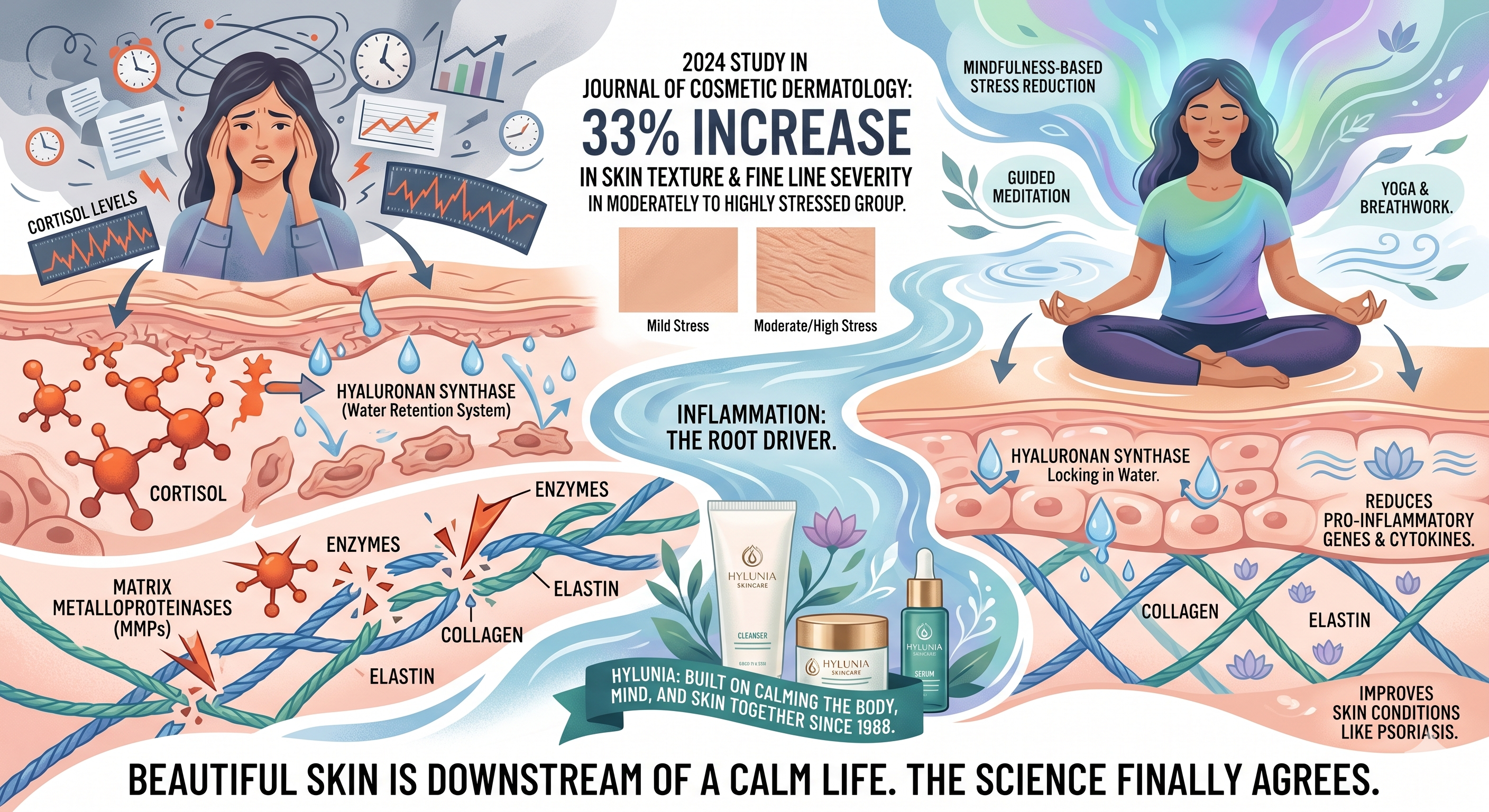 How Chronic Stress Ages Your Skin 33% Faster | Hylunia